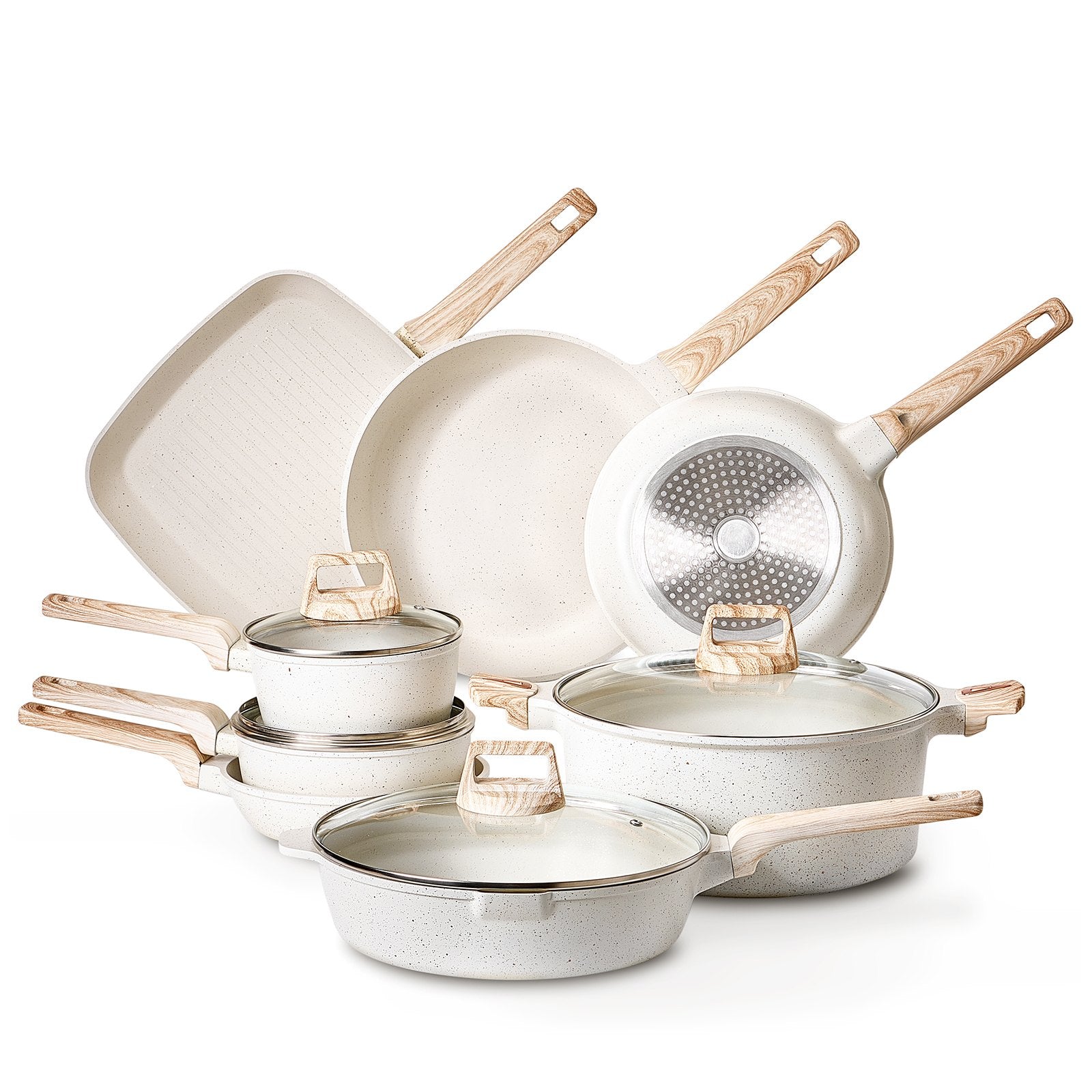 Nonstick Cookware Set White