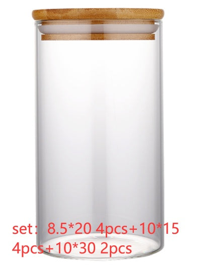 Glass Food Storage Jar with Bamboo Lid