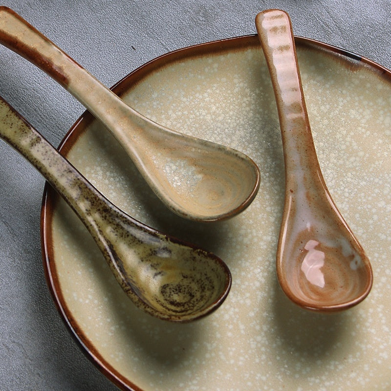 Household Ceramic Spoons And Ladles Japanese-style Dining Utensils
