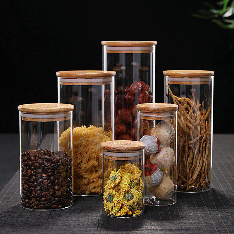 Glass Food Storage Jar with Bamboo Lid