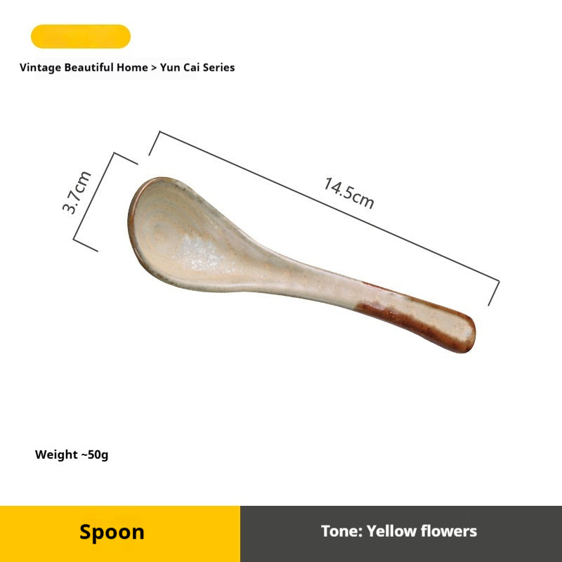 Household Ceramic Spoons And Ladles Japanese-style Dining Utensils