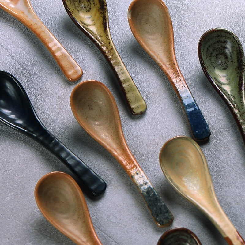 Household Ceramic Spoons And Ladles Japanese-style Dining Utensils