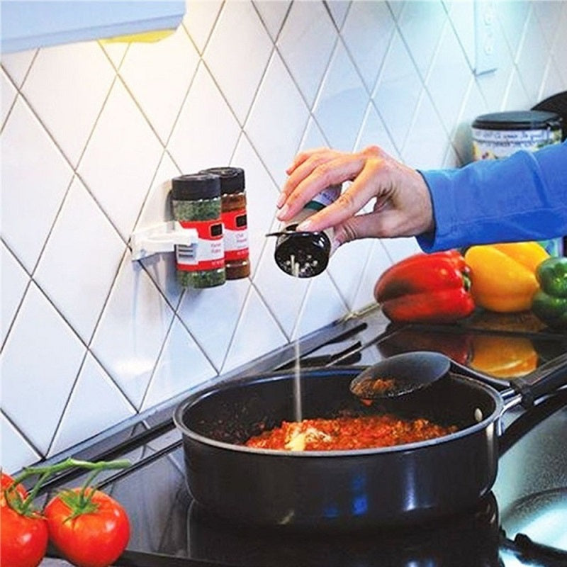Clip-On Spice Rack Bottle Holder