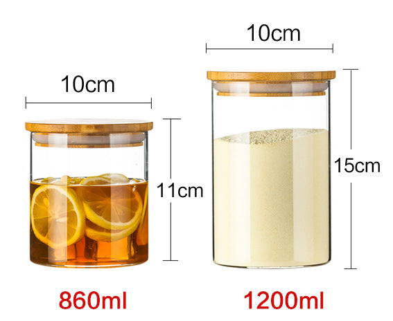 Glass Food Storage Jar with Bamboo Lid