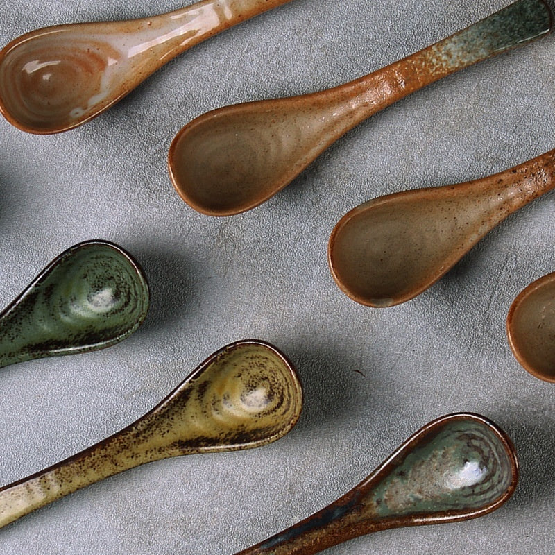 Household Ceramic Spoons And Ladles Japanese-style Dining Utensils