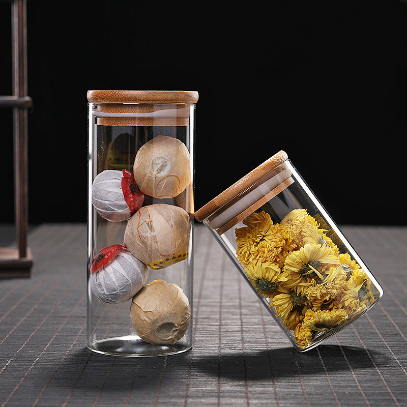 Glass Food Storage Jar with Bamboo Lid