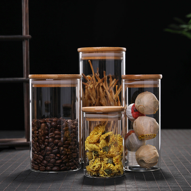 Glass Food Storage Jar with Bamboo Lid