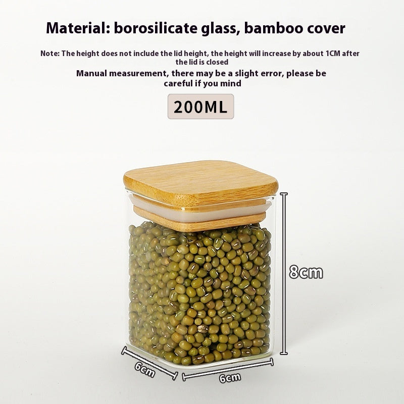 Glass Food Storage Jar with Bamboo Lid