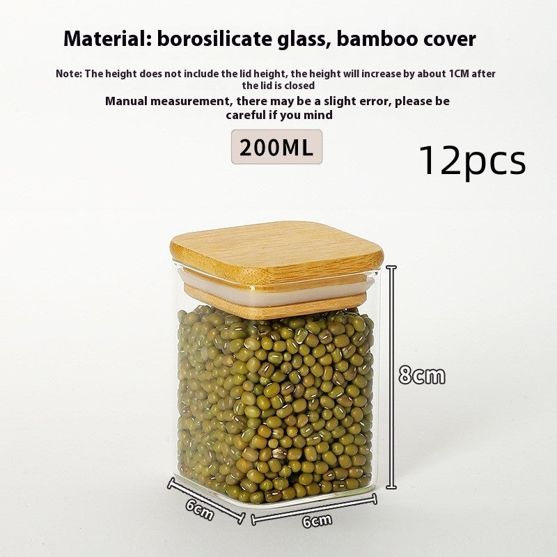 Glass Food Storage Jar with Bamboo Lid